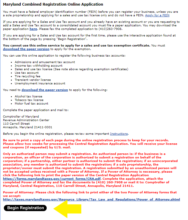 How to Register for a Sales Tax Permit in Maryland TaxValet