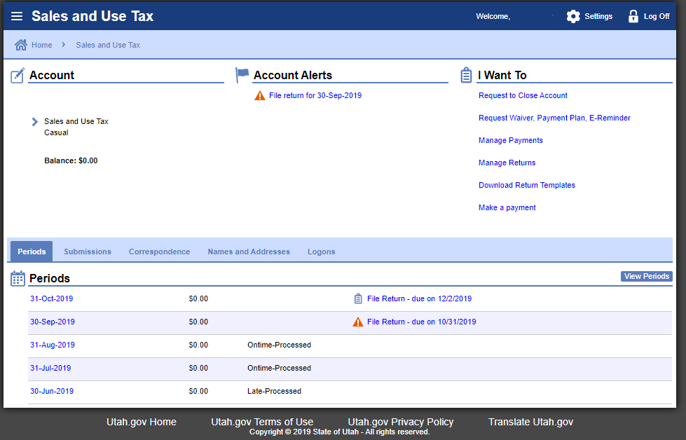 how to file and pay sales tax in utah